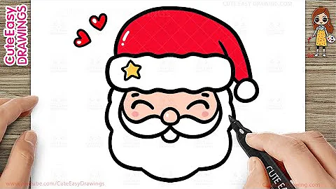 How to Draw a Cute Santa Claus Face - Easy Drawing and Coloring for Kids and Toddlers
