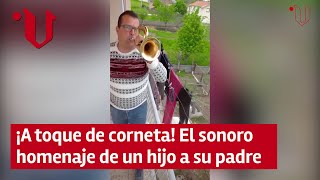 COVID 19 | Un vecino de SOBER sale cada tarde a su balcón a tocar la corneta que heredó de su padre
