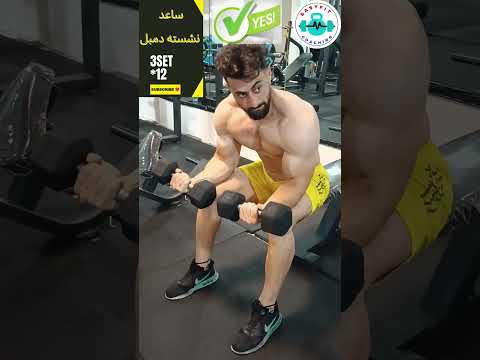 آموزش تمرین ساعد نشسته دمبل