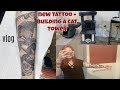NEW TATTOO + BUILDING A CAT TOWER | VLOG |