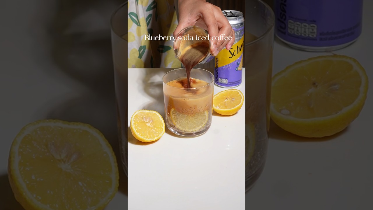 Blueberry soda iced coffee 