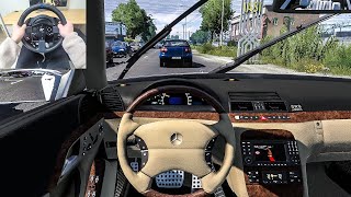 2004 Mercedes Benz S500 W220  Euro Truck Simulator 2 | Rainy Drive [Steering Wheel Gameplay]