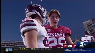 Arkansas football player from Moore goes viral for show of sportsmanship