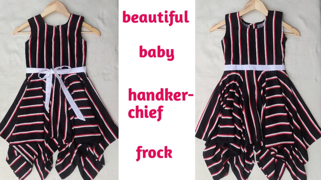 Beautiful handkerchief baby frock cutting and stitching/ 7-8 year old girl dress design