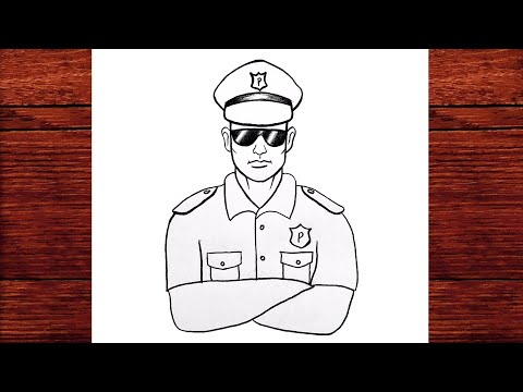 Çok Kolay Polis Çizimi - 10 Nisan Polis Haftası Çizimleri - Polis Resmi Nasıl Çizilir -Çizim Mektebi
