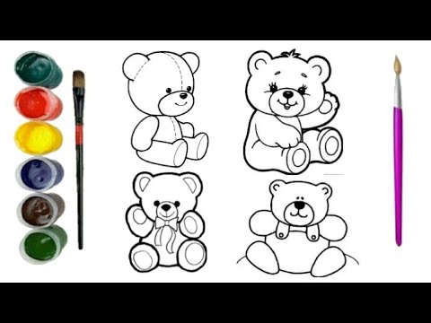 Nok Rasm Bolalar uchun ayiq rasm chizish | Рисуем мишку для детей | Draw a bear ...