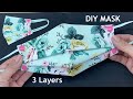 New Style 3 Layers Fabric Face Mask! Diy Breathable Mask No Fog On Glasses Very Easy Sewing Tutorial