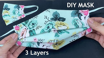 New Style 3 Layers Fabric Face Mask! Diy Breathable Mask No Fog On Glasses Very Easy Sewing Tutorial