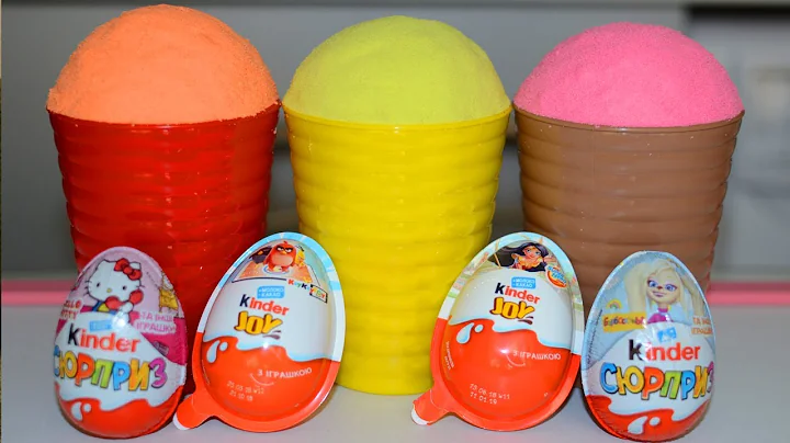 Kinetic Sand Ice Cream Cups Kinder Eggs Kinder Joy Surprise Toys