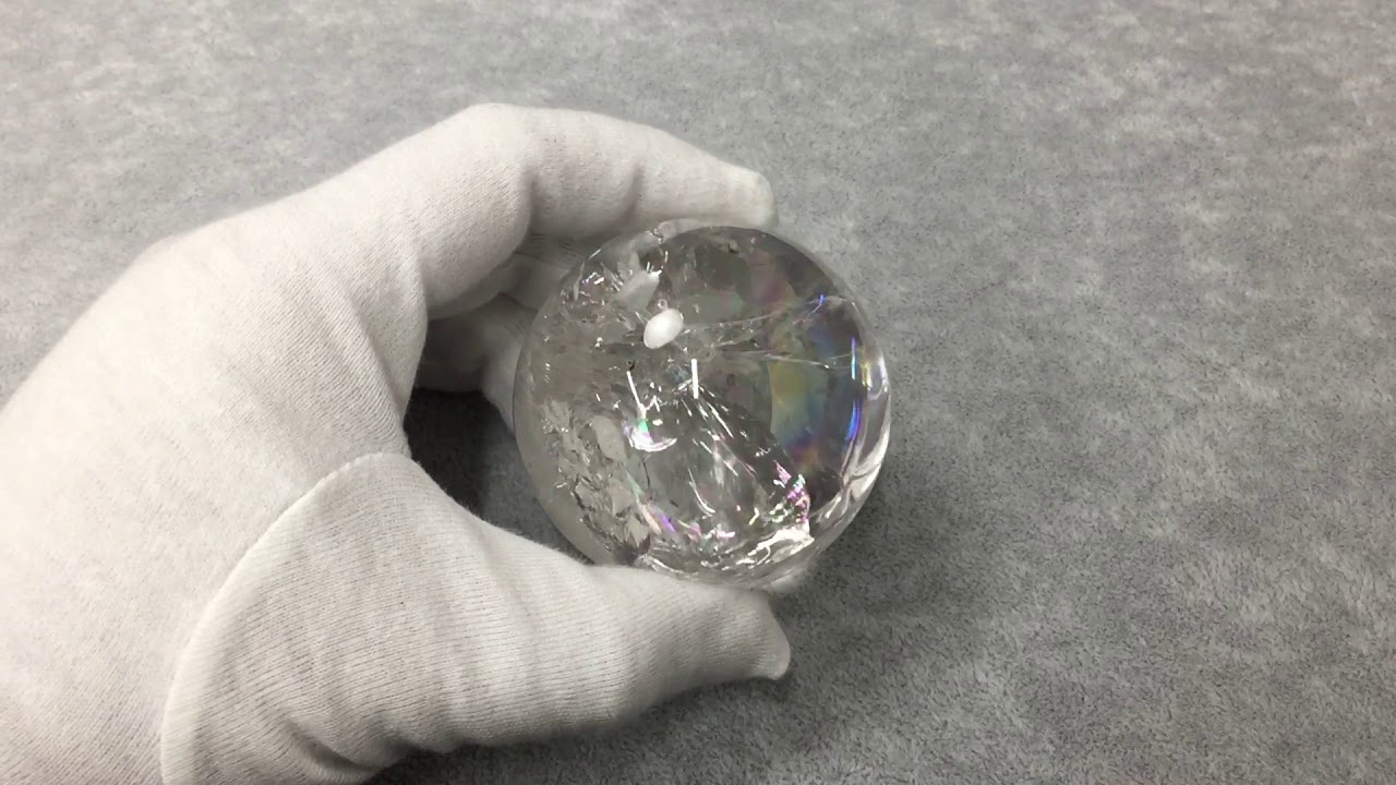 トップクォリティ]レインボー水晶丸玉/アイリスクォーツスフィア（60.6