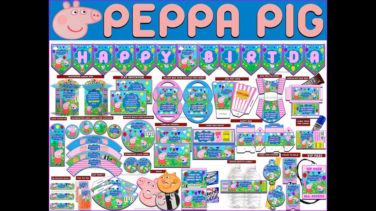 Video Kit party printable and editable Peppa Pig - YouTube