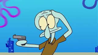 Squidward has a gun