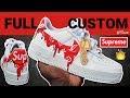 Full Custom | Supreme Louis Vuitton Drip Air Force Ones for Kristen Hancher! With On Foot by Sierato