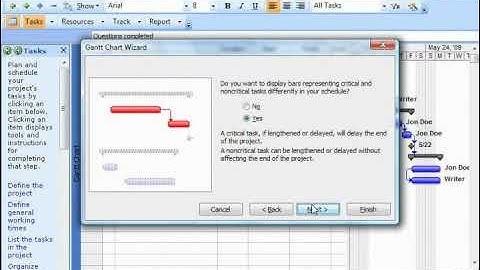 Project Tutorial The Gantt Chart Wizard Microsoft Training Lesson 7.2