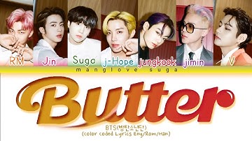 BTS Butter Lyrics (방탄소년단 Butter 가사) [Color Coded Lyrics/Eng]