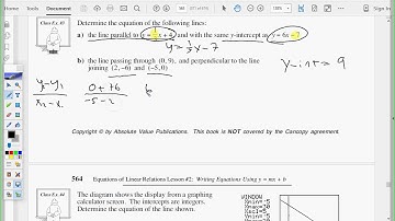 Unit 4 Lesson 5- Writing Slope Intercept Equations (Math10)