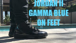 jordan 11 gamma blue on feet