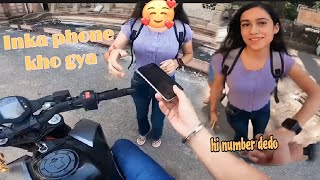 Cute Girl between she Lost her phone ❤️|| she ask my number 😍|#vlog #cutegirl