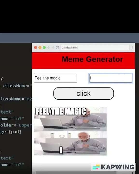 Meme Generator React js Project2#reactjs #100daysofcode - YouTube