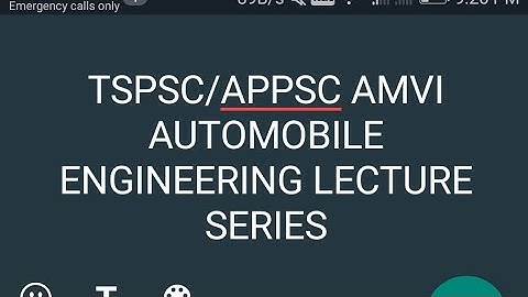 TSPSC /APPSC AMVI AUTOMOBILE ENGINEERING LECTURES SERIES