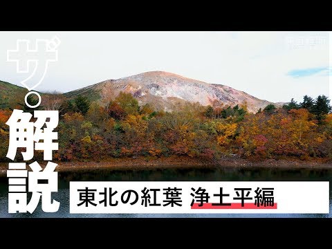 神秘的な火口湖と木々の紅葉　ドローンで見る浄土平