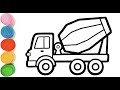 How To Draw a Concrete Truck Drawing | Mixture Truck Drawing For Kids