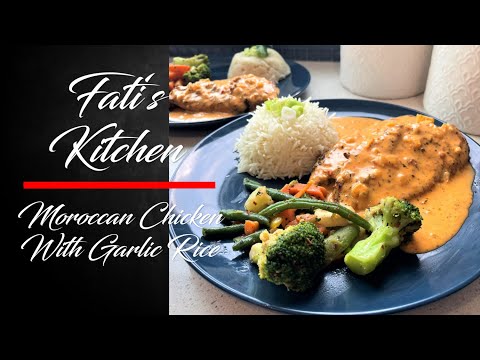 Restaurant Style Moroccan Chicken with Garlic Butter Rice in Urdu/ Hindi/ English Fati's Kitchen