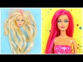 DIY Barbie Hairstyles and Clothes with CUTE IDEAS | How To Make Real Pink Doll Hair for Your Old Toy