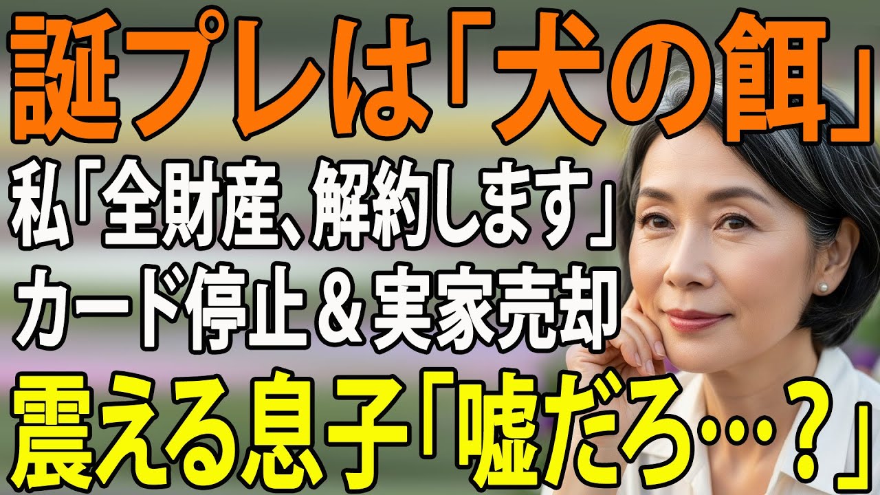 「犬の餌でも食ってろ」誕生日にドッグフードを投げつけた息子夫婦。私「仕送り停止、家も売却ね」→ 翌日、息子の顔色が土色に変わり…【シニアライフ】【60代以上の方へ】