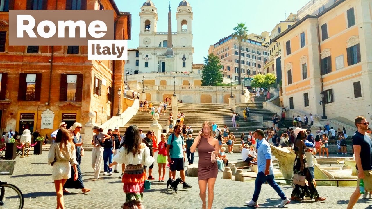 Rome, Italien | Kvällspromenad i Staden 4K | 30 mars 2023