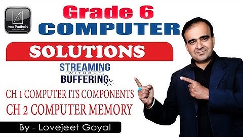 Class 6 Solutions of Ch 1 Computer Components and Ch 2 Computer Memory