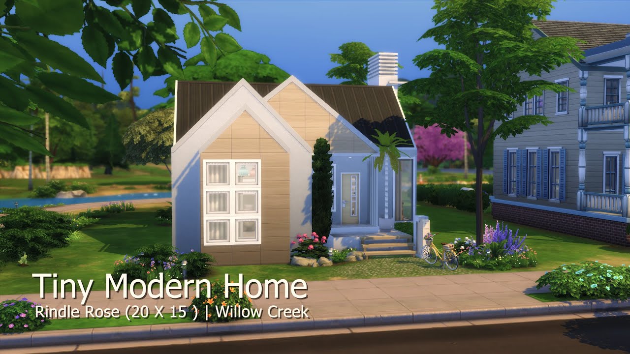 Tiny Modern Home Stop Motion Build | Willow Creek | The Sims 4 | No CC ...