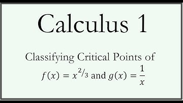 Classifying Critical Points, f(x)=x^(2/3) and g(x)=1/x