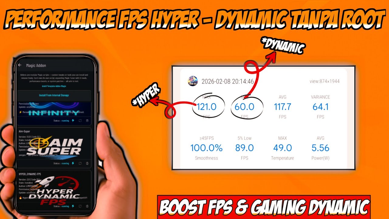 GILA! FPS HYPER DYNAMIC Aktif — Main Game Auto 120FPS Tanpa Root! - YouTube