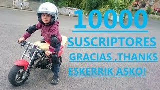 10000 SUSCRIPTORES!! Vamos a celebrarlo en MINIMOTO, derrapes en bici y arrancando HARLEY. GRACIAS!