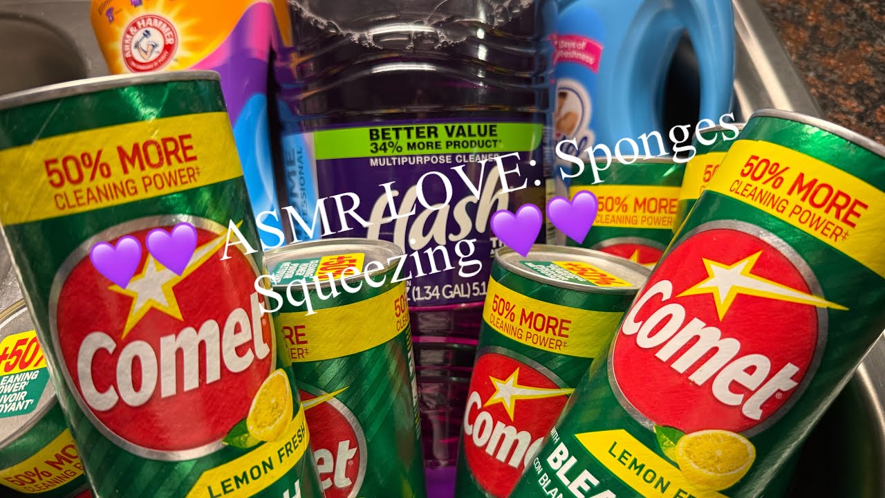 💜💜 ASMR LOVE: Sponges Squeezing 💜💜