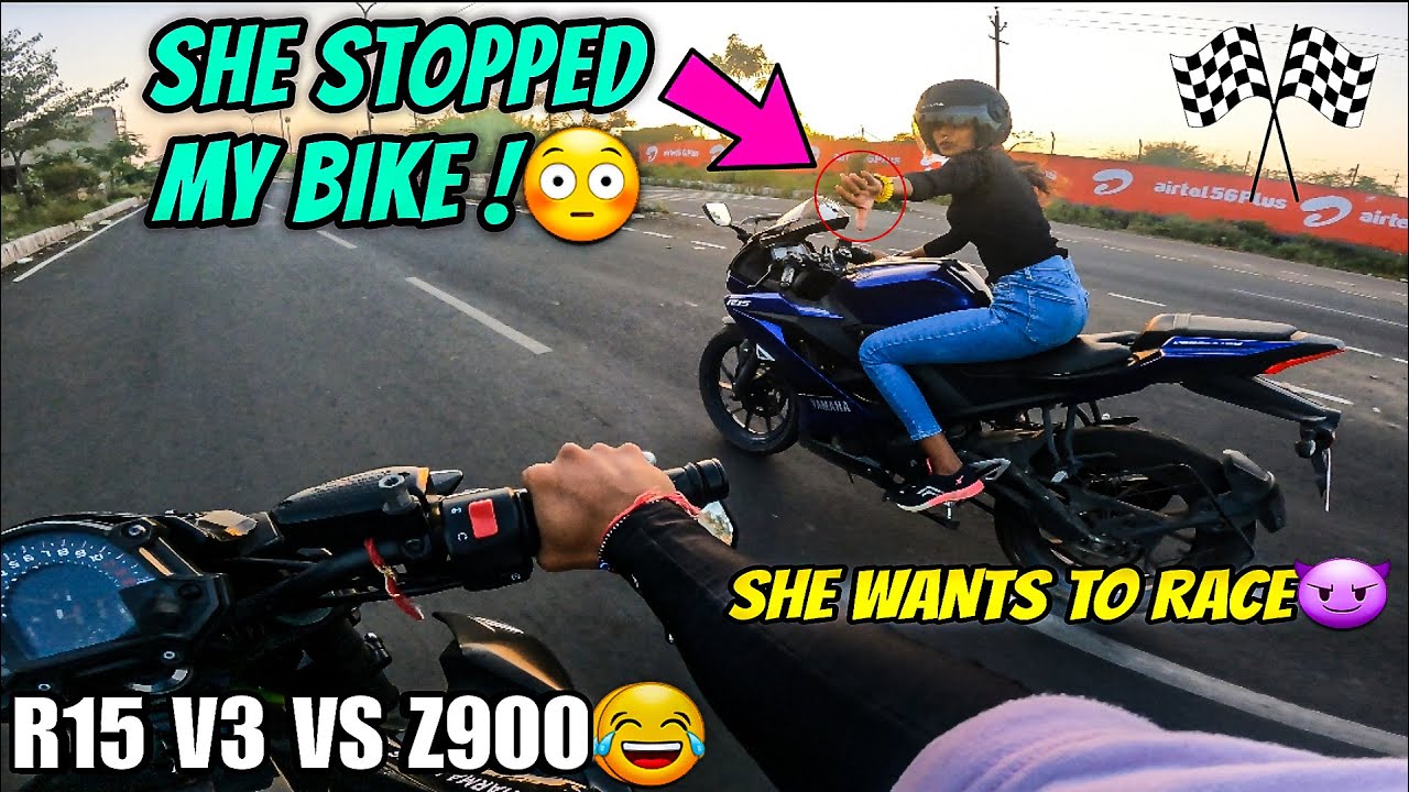 Random *R15* Girl Rider😍 Stopped My Bike😡||She Wanna Race With My Superbike🔥