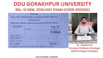 BSc. III Sem. Zoology Exam (Odd Semester) I Code: ZOO 201 I Answer Key I 2024-25 I DDU University