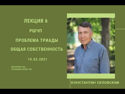 6 Лекция РШЧП ТРИАДА, ОБЩАЯ СОБСТВЕННОСТЬ 19.02.2021 Скловский Константин Ильич