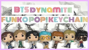 【Unboxing】All 7 types BTS Dynamite Funko Pop! Keychain JIN JIMIN SUGA JUNG KOOK0V RM J-HOPE
