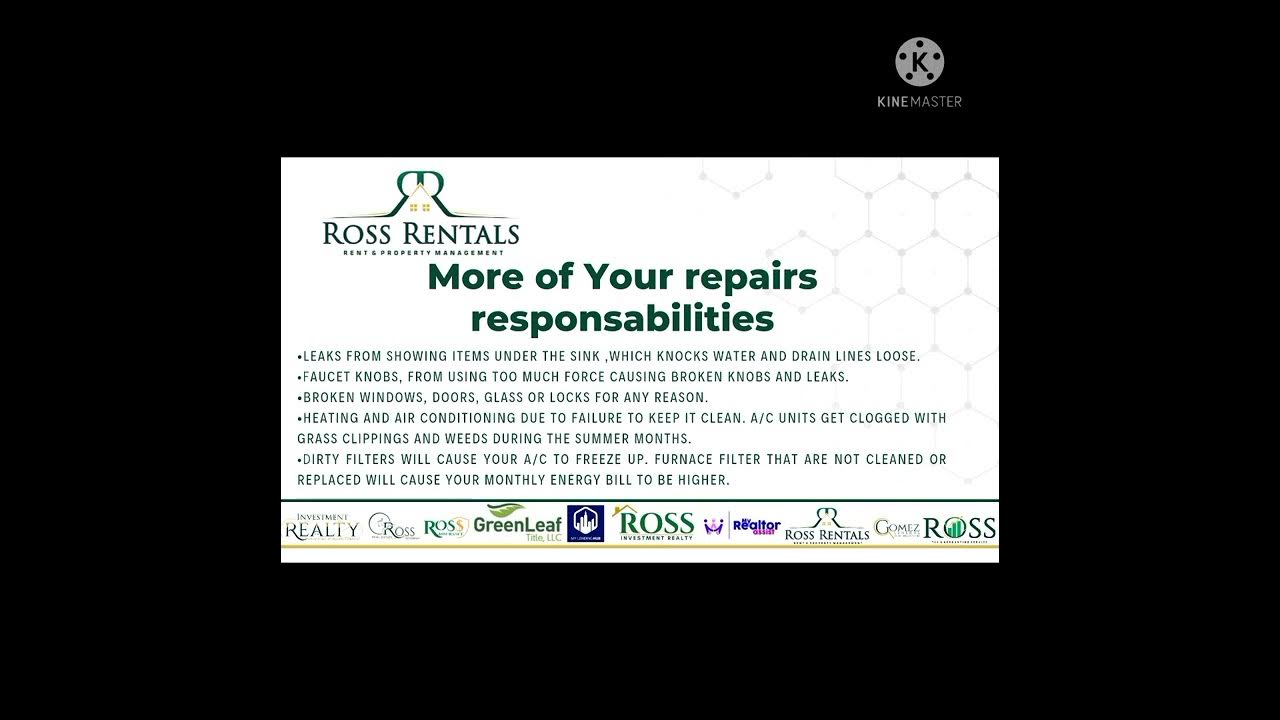 Ross Rentals Tenant's orientation video. YouTube