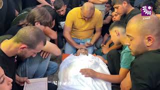 من وداع الشهيد ليث شواهنة والذي ارتقى جراء استهداف طائرة مسيرة للاحتلال في بلدة السيلة الحارثية