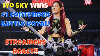 Streamers React!! Iyo Sky wins number 1 contenders Battle Royal!! #wwe #raw #iyosky