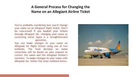 Change Name on Allegiant Airlines