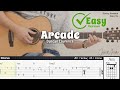 Arcade (Easy Version) - Duncan Laurence | Fingerstyle Guitar | TAB + Chords + Lyrics