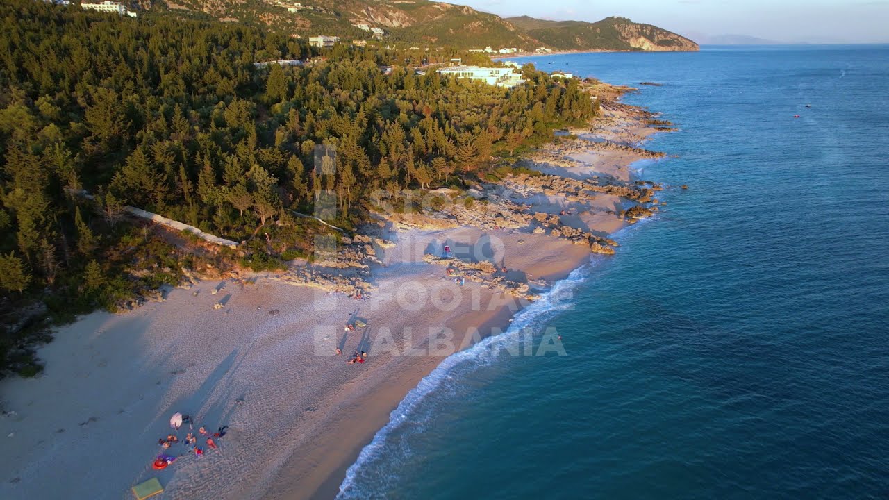 Beautiful beaches on Mediterranean coastline - Dhermi Drimadhes in Albania - holiday top destination