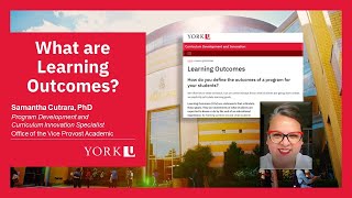 Learning Outcomes: Video 1/6 Curriculum and Learning Outcome Support