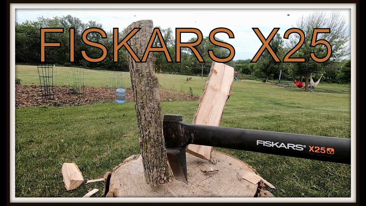 Fiskars X25 Review, Sharpening, And Splitting!