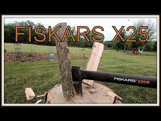 Fiskars X25 review, sharpening, and splitting! - YouTube