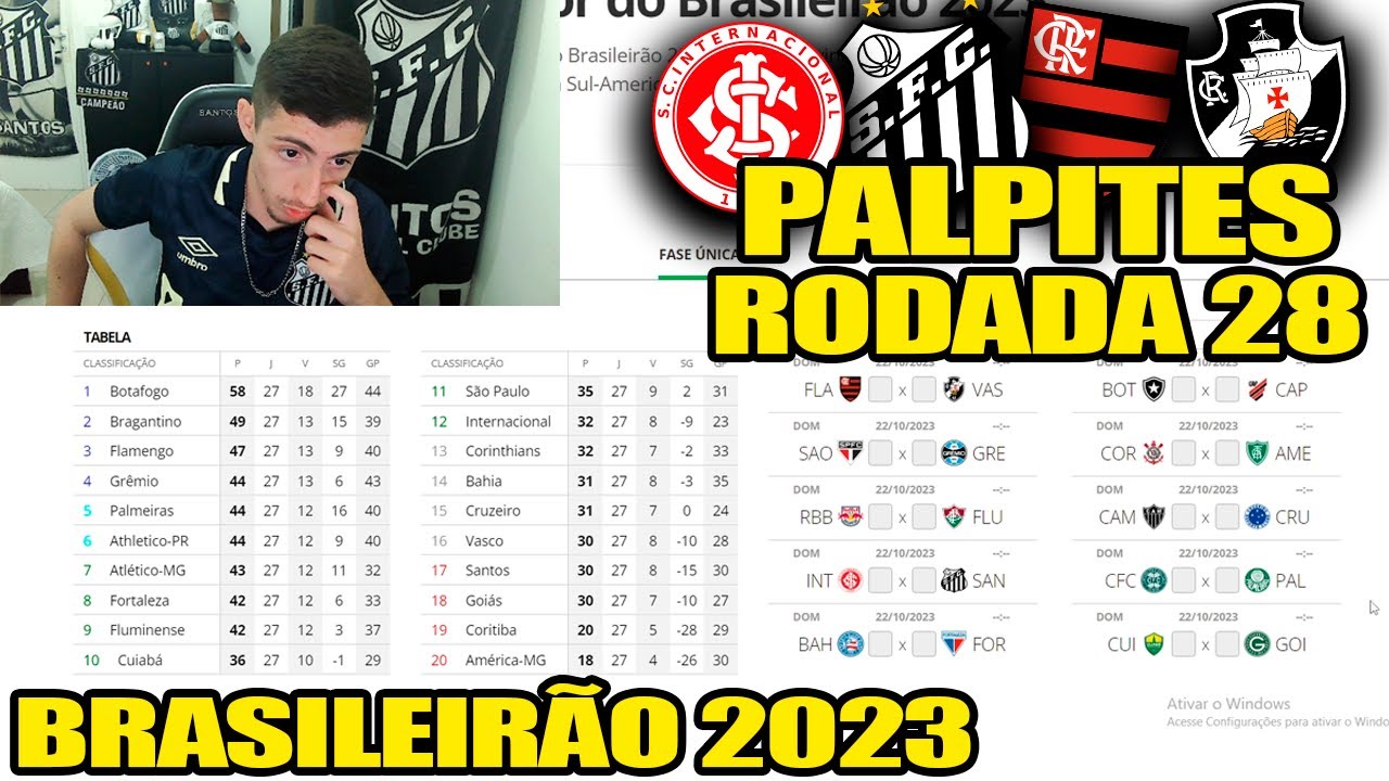 Palpites para os jogos da 28ª rodada do Campeonato Brasileiro de